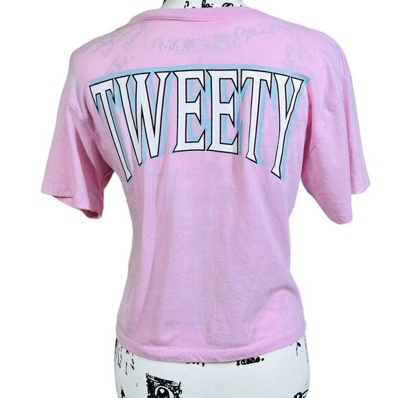 Looney Tunes pink tweety short sleeve tee size S love tribe baddie academia - Picture 2 of 10